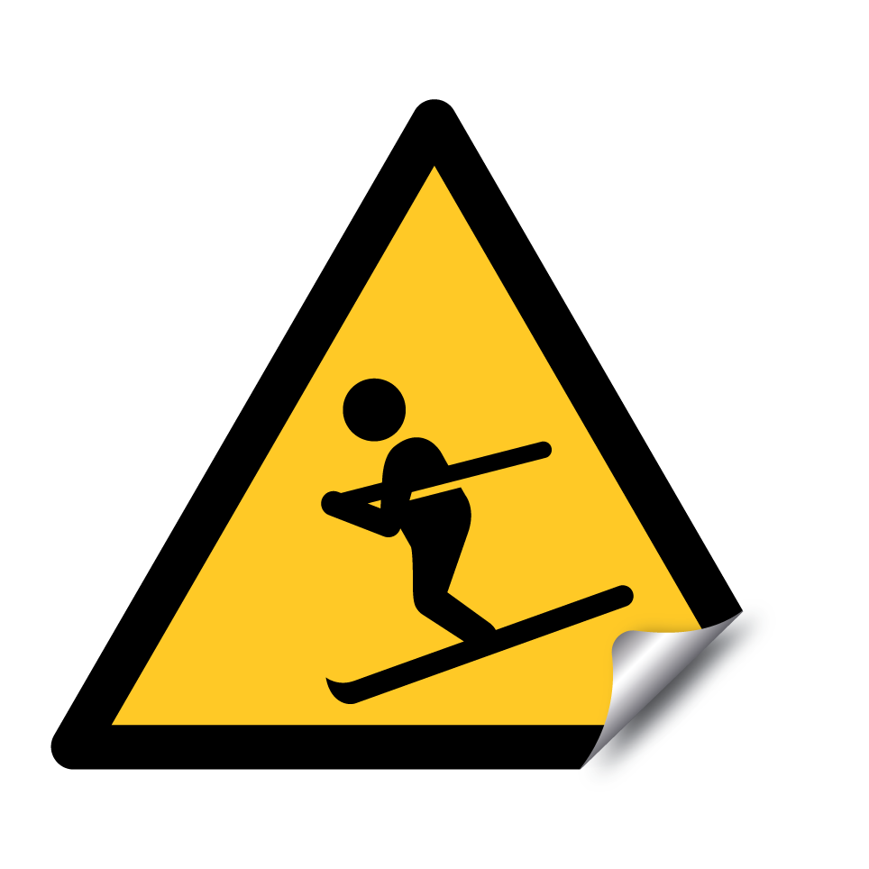 Área de esquí de advertencia