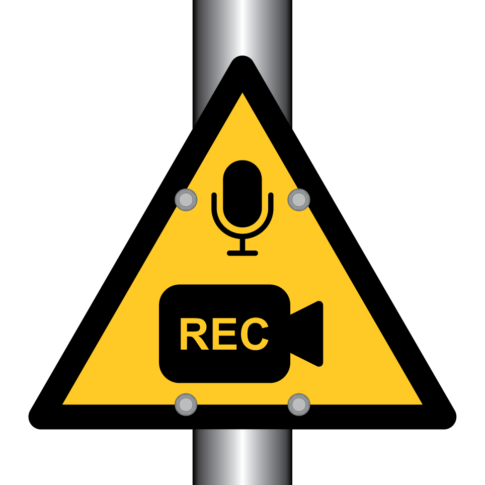 Advertencia grabación de audio y video en curso
