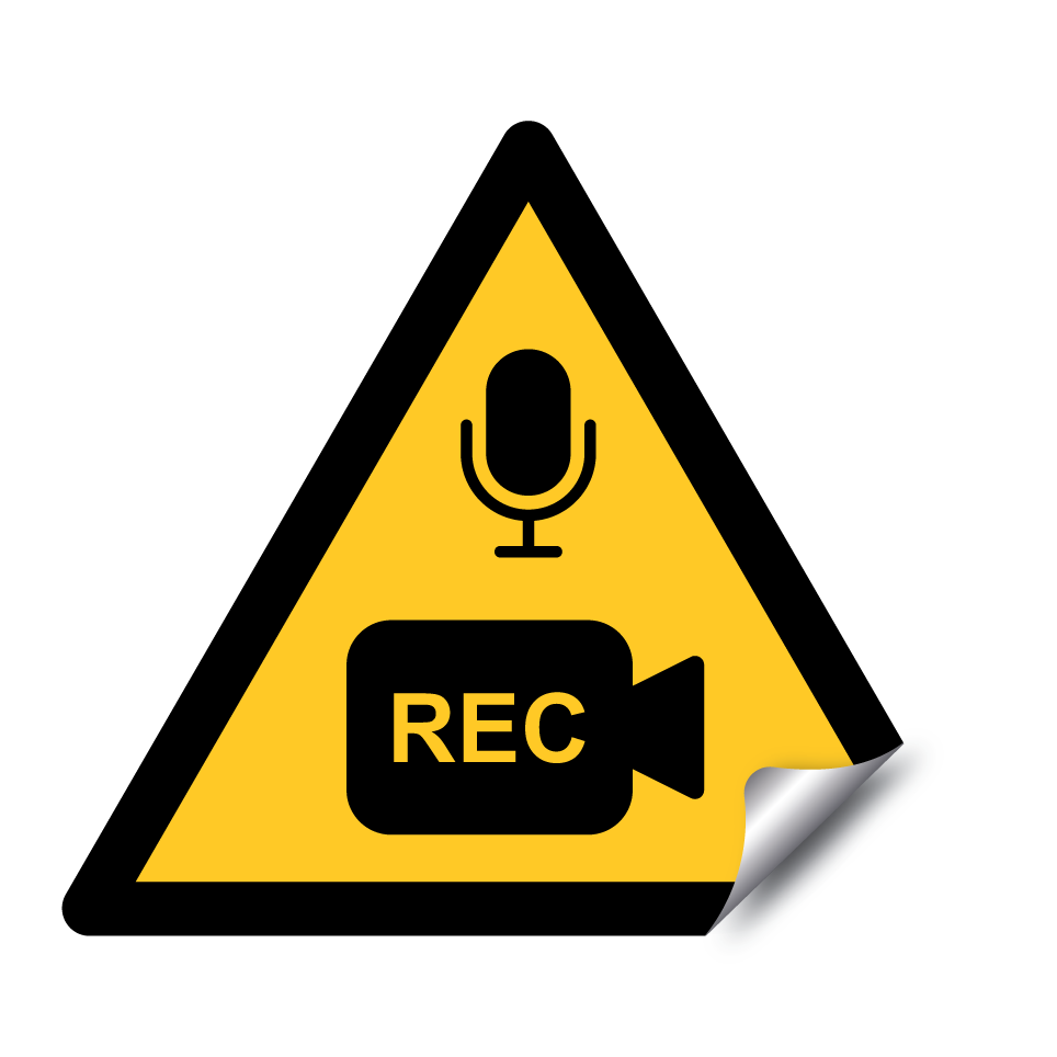 Advertencia grabación de audio y video en curso