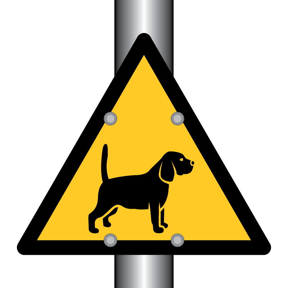 Perro de guardia en el área