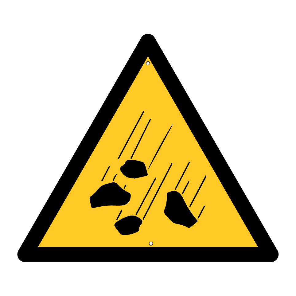 Advertencia caída de rocas