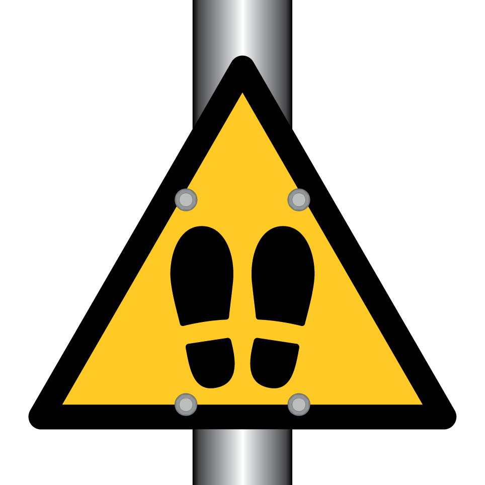 Camino peatonal de advertencia