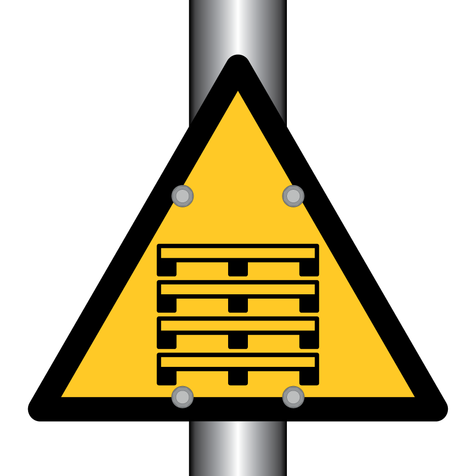 Advertencia palés apilados