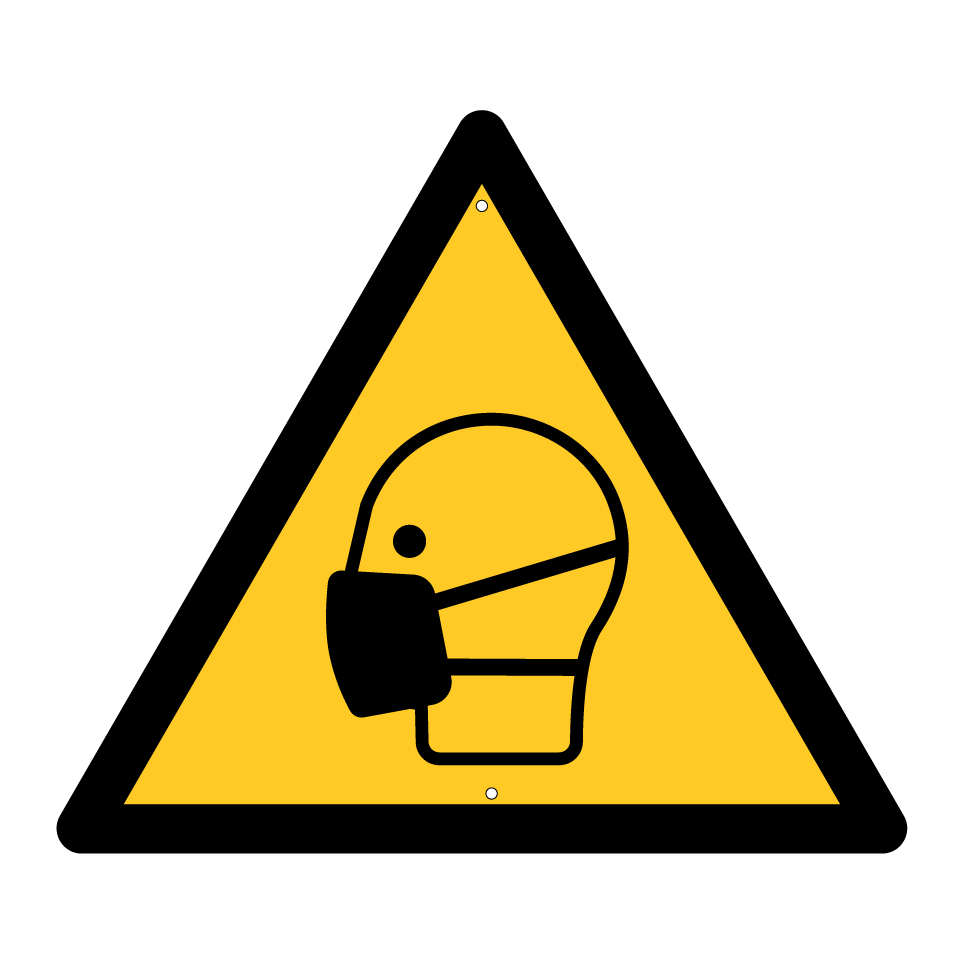 Advertencia use protección facial