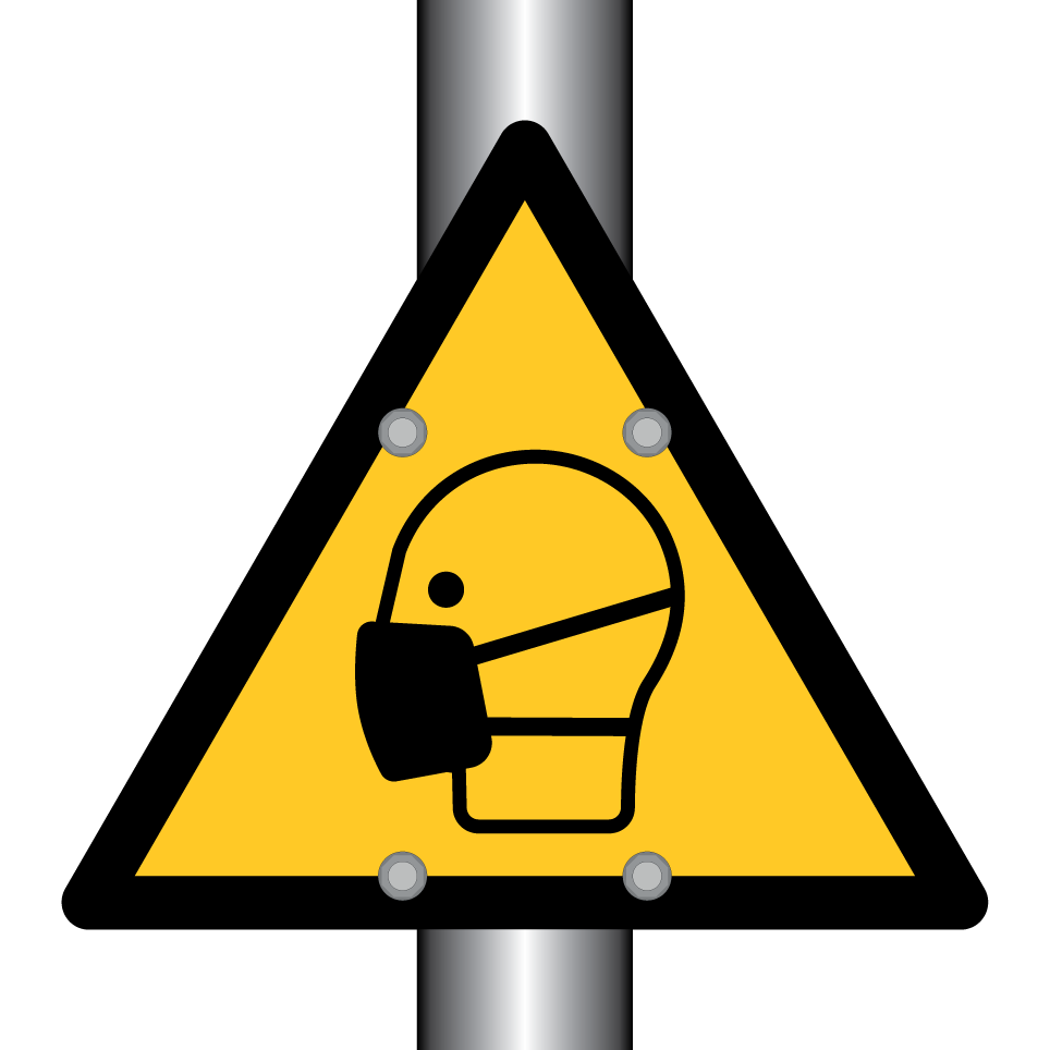 Advertencia use protección facial