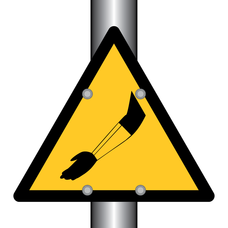 Se requiere antebrazo protector de advertencia
