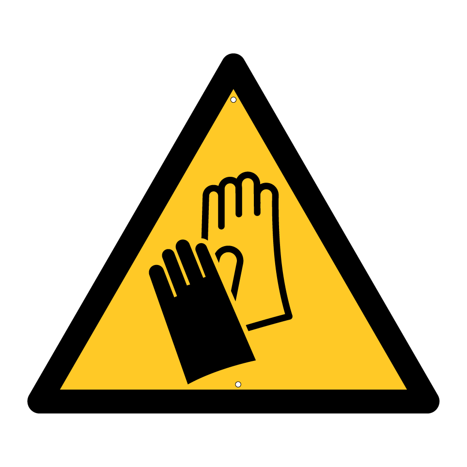 Advertencia se requieren guantes de protección